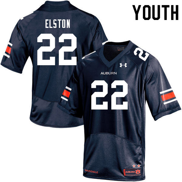 Auburn Tigers Youth Trey Elston #22 Navy Under Armour Stitched College 2021 NCAA Authentic Football Jersey UNF8374KE